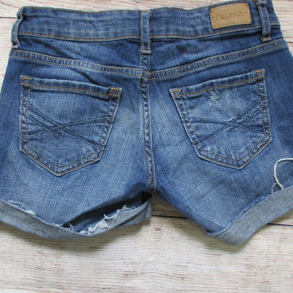 Aeropostale Distressed Midi Denim Shorts - Picture 6 of 10
